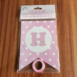 BANNER GANTUNGAN HBD POLKADOT